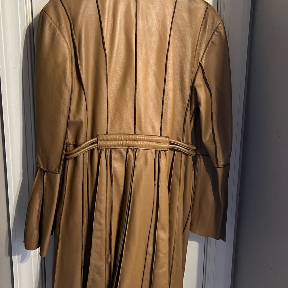 Leather three-quarter jacket